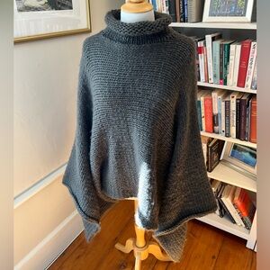 DKNY soft warm oversized roll neck wool sweater poncho